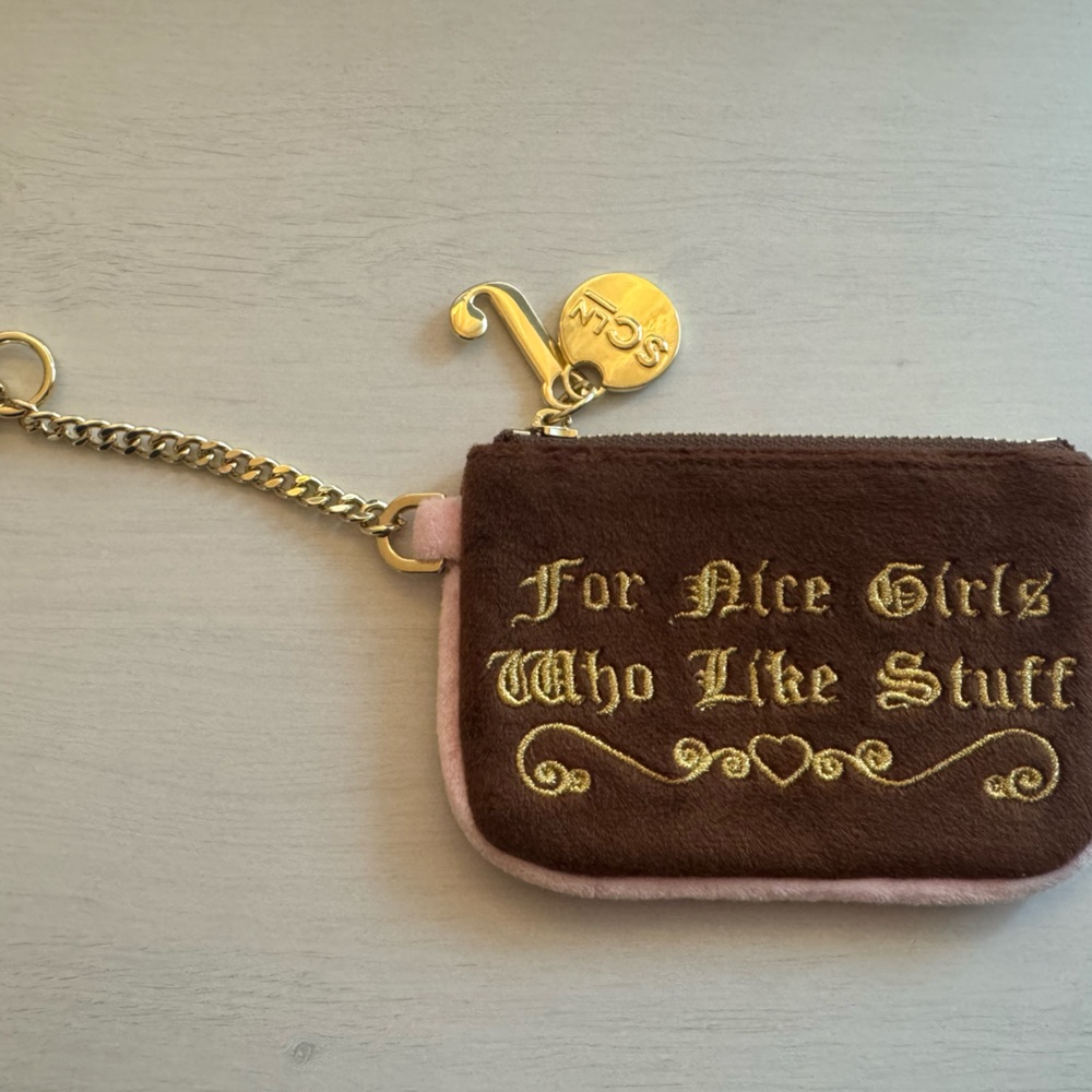 Juicy Couture Stoney Clover Lane Keychain Card Case Coin Purse Small Pouch